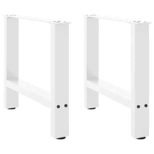 Vidaxl Pieds De Table Basse Blanc 2 Pcs 60x(42-43) Cm Acier