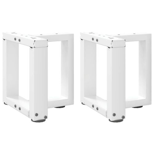 Vidaxl Pieds De Table Basse En Forme De T 2 Pcs Blanc 30x25x(30-31) Cm