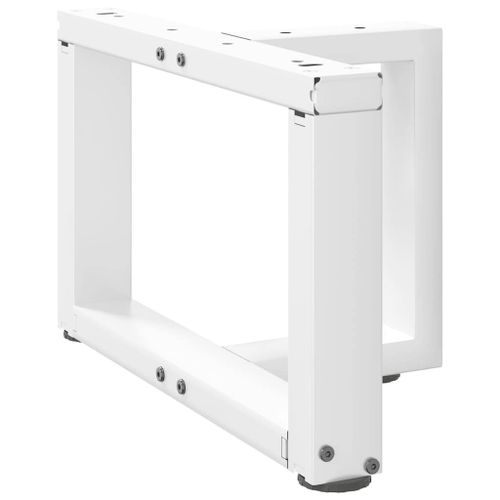 Vidaxl Pieds De Table Basse En Forme De T 2 Pcs Blanc 50x25x(30-31) Cm