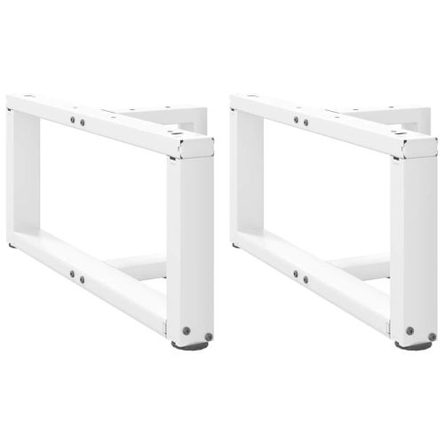 Vidaxl Pieds De Table Basse En Forme De T 2 Pcs Blanc 70x25x(30-31) Cm