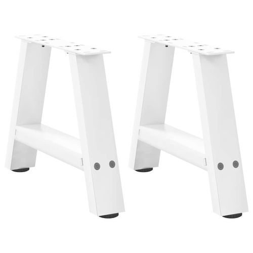 Vidaxl Pieds De Table Basse Forme De A 2 Pcs Blanc 30x(30-31) Cm Acier