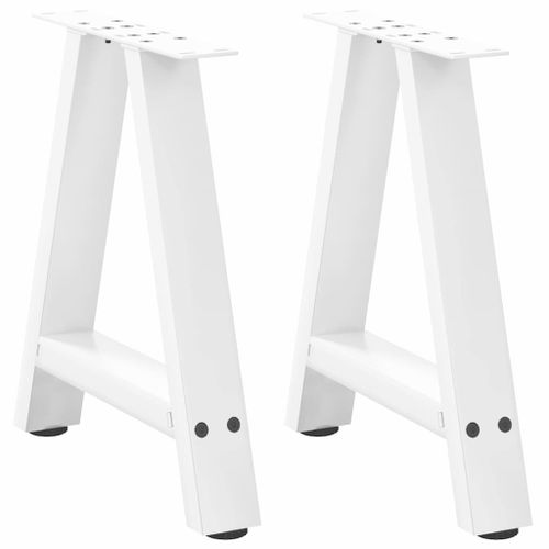 Vidaxl Pieds De Table Basse Forme De A 2 Pcs Blanc 38x(42-43) Cm Acier