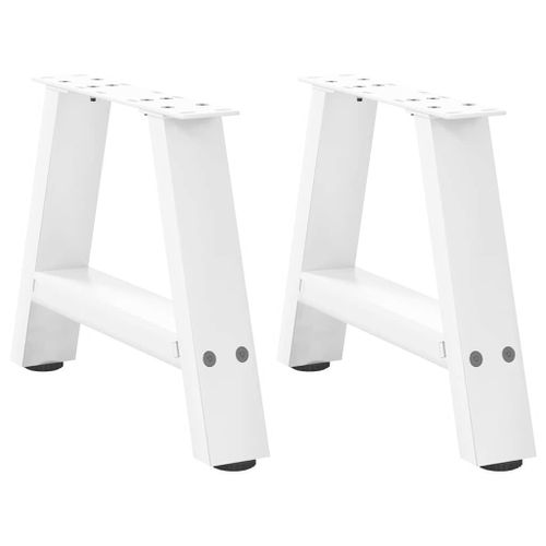 Vidaxl Pieds De Table Basse Forme De A 2 Pcs Blanc 40x(30-31) Cm Acier