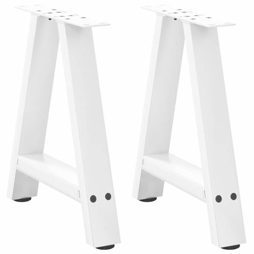 Vidaxl Pieds De Table Basse Forme De A 2 Pcs Blanc 50x(42-43) Cm Acier