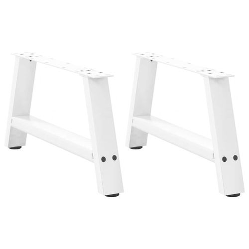 Vidaxl Pieds De Table Basse Forme De A 2 Pcs Blanc 60x(30-31) Cm Acier