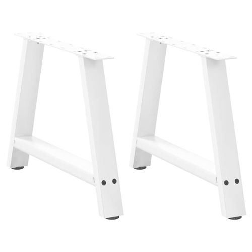Vidaxl Pieds De Table Basse Forme De A 2 Pcs Blanc 60x(42-43) Cm Acier