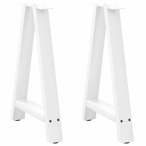 Vidaxl Pieds De Table Basse Forme De A 2 Pcs Blanc 60x(72-73) Cm Acier