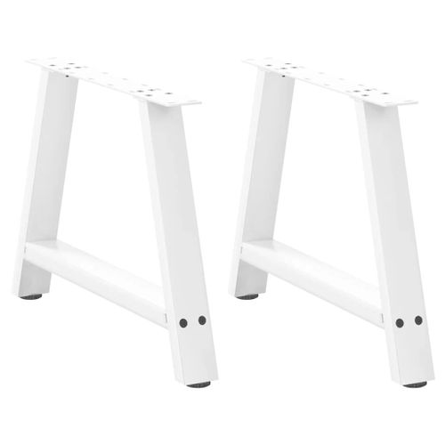 Vidaxl Pieds De Table Basse Forme De A 2 Pcs Blanc 70x(42-43) Cm Acier