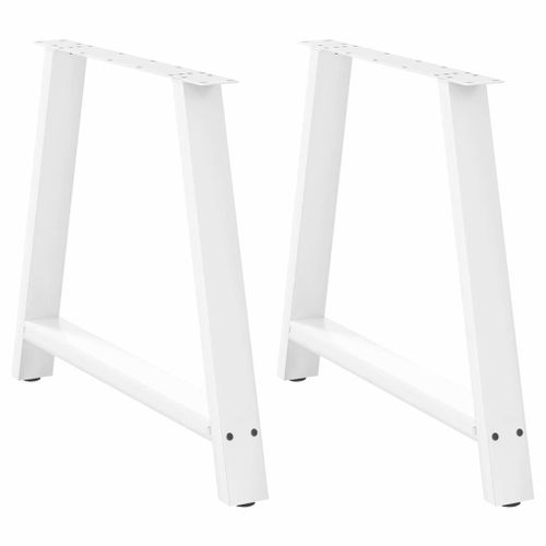 Vidaxl Pieds De Table Basse Forme De A 2 Pcs Blanc 90x(72-73) Cm Acier