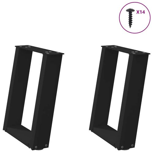 Vidaxl Pieds De Table Basse Forme De U 2 Pcs Noir 38x(42-43) Cm Acier