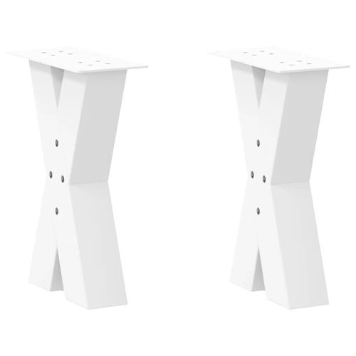 Vidaxl Pieds De Table Basse Forme De X 2 Pcs Blanc 38x(42-43) Cm Acier