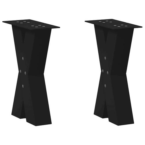 Vidaxl Pieds De Table Basse Forme De X 2 Pcs Noir 28x(42-43) Cm Acier