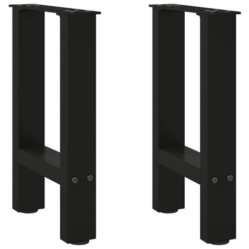 Vidaxl Pieds De Table Basse Noir 2 Pcs 28x(42-43) Cm Acier