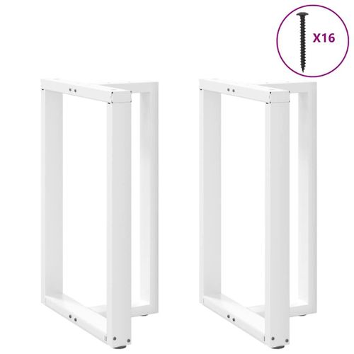 Vidaxl Pieds De Table De Bar Forme De T 2 Pcs Blanc 60x35x(91-92) Cm