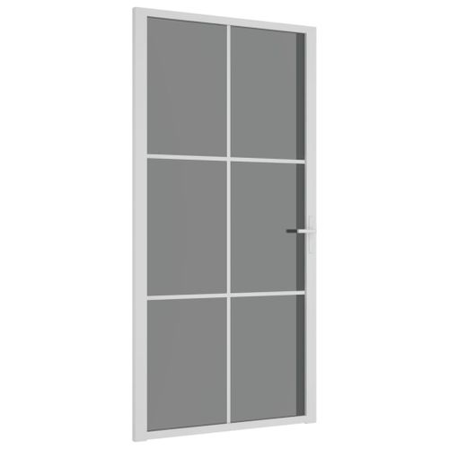 Vidaxl Porte Intrieure 102,5x201,5 Cm Blanc Verre Esg Et Aluminium
