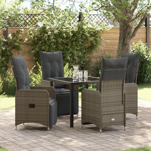 Vidaxl Set De Salle  Manger De Jardin 5 Pices Avec Coussins Beige Poly Rattan