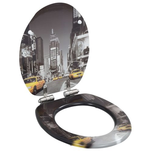 Vidaxl Sige Wc Mdf Couvercle   Fermeture En Douceur Design New York