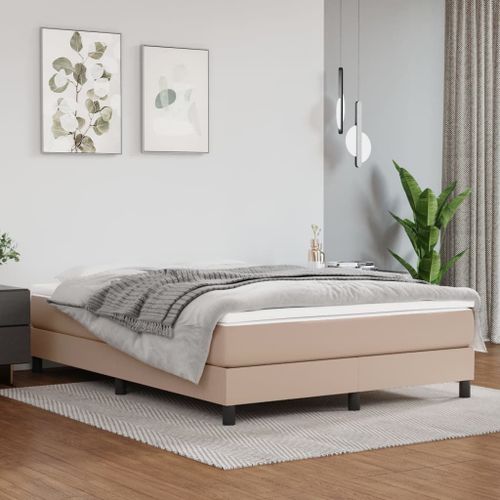 Vidaxl Sommier  Lattes De Lit Cappuccino 140x200 Cm Similicuir
