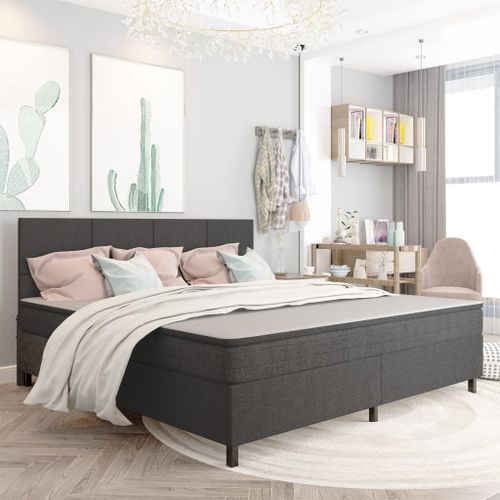 Vidaxl Sommier  Lattes De Lit Gris Fonc Tissu 200x200 Cm