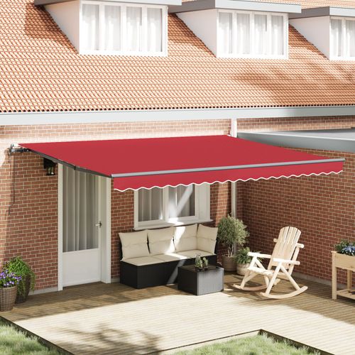 Vidaxl Store Rtractable Automatique Rouge 450x350 Cm, Tissu De Remplacement Pour Store Vidaxl Pour Cadre De 4.5x3.5 M Rouge