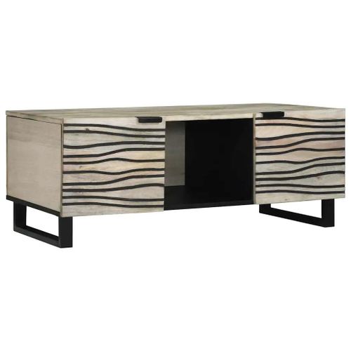 Vidaxl Table Basse Avec tagre Avec Stockage Avec Porte Blanc, Noir 100 X 50 X 40 Cm