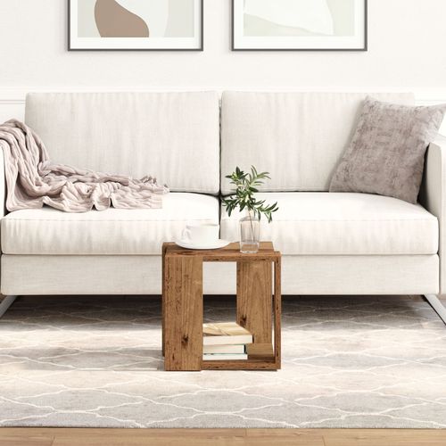 Vidaxl Table Basse Bois Ancien Bois De Rcupration Massif 32 X 32 X 30 Cm