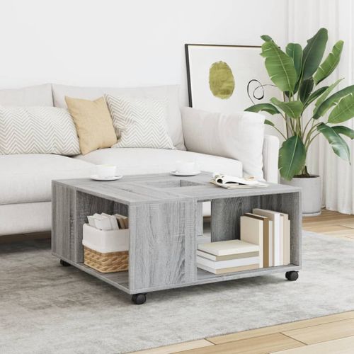 Vidaxl Table Basse Sonoma Gris 80x80x40 Cm Bois D'ingnierie