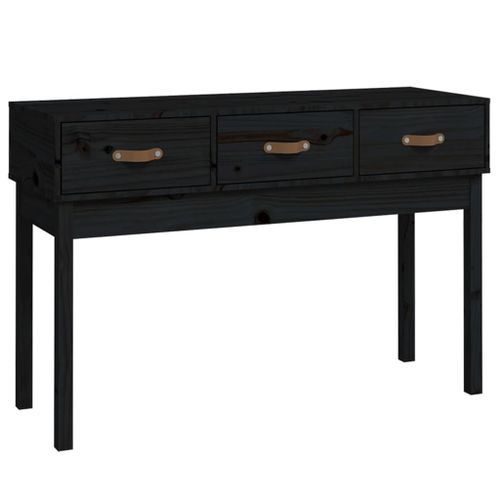 Vidaxl Table Console Noir 114x40x75 Cm Bois Massif De Pin