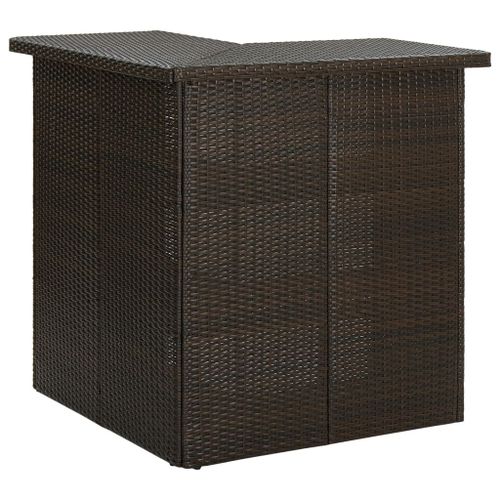 Vidaxl Table D'angle De Bar Marron 100x50x105 Cm Rsine Tresse