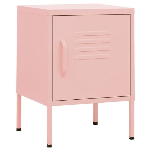 Vidaxl Table De Chevet Rose 35x35x51 Cm Acier