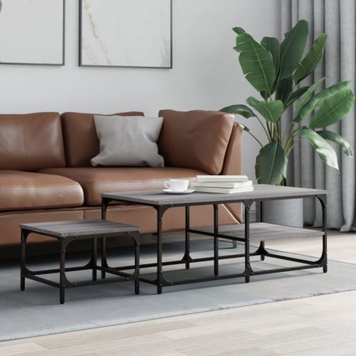 Vidaxl Tables Basses Gigognes 2 Pcs Sonoma Gris Bois D'ingnierie