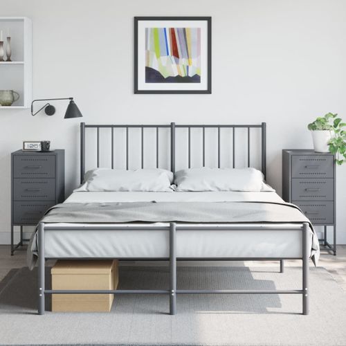 Vidaxl Tables De Chevet 2 Pcs Anthracite 36x39x78 Cm Acier