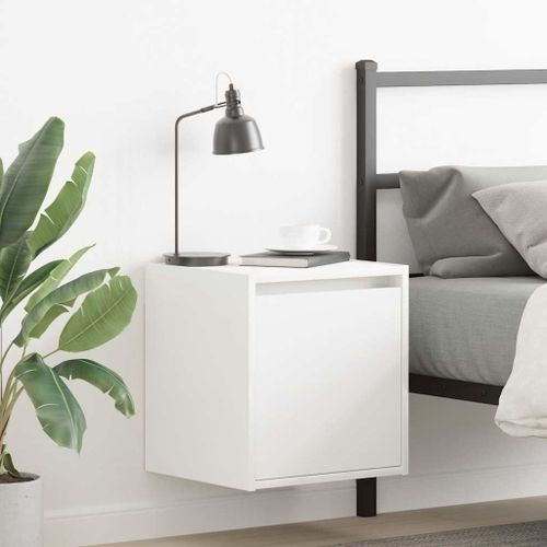 Vidaxl Tables De Chevet Murales 2 Pcs Blanc 38x34x40 Cm