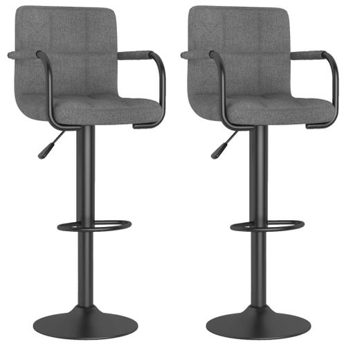 Vidaxl Tabourets De Bar 2 Pcs Gris Clair Tissu