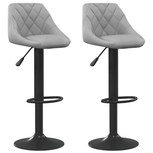Vidaxl Tabourets De Bar Lot De 2 Gris Clair Velours