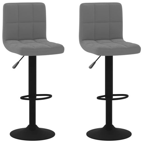 Vidaxl Tabourets De Bar 2 Pcs Gris Fonc Velours