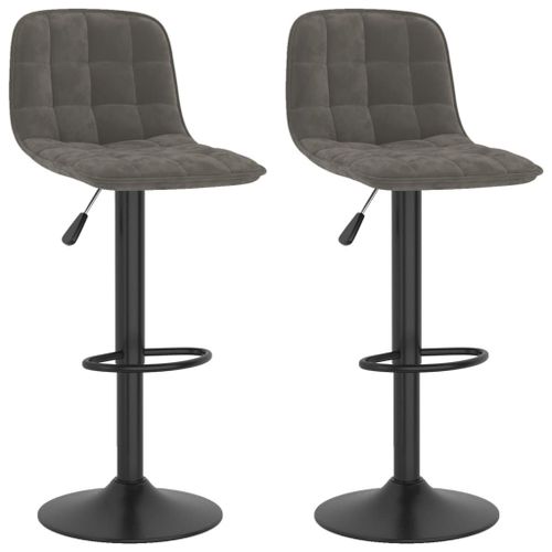 Vidaxl Tabourets De Bar 2 Pcs Gris Fonc Velours