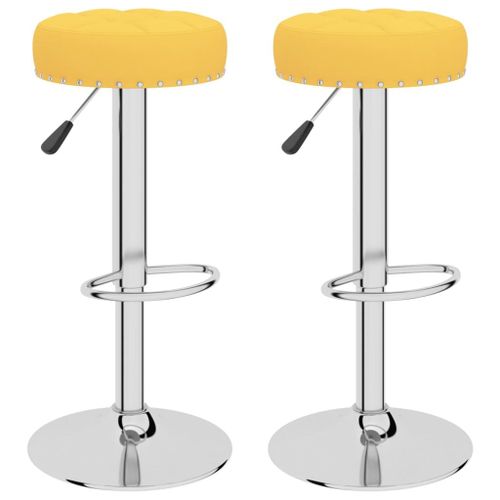 Vidaxl Tabourets De Bar 2 Pcs Jaune Moutarde Tissu