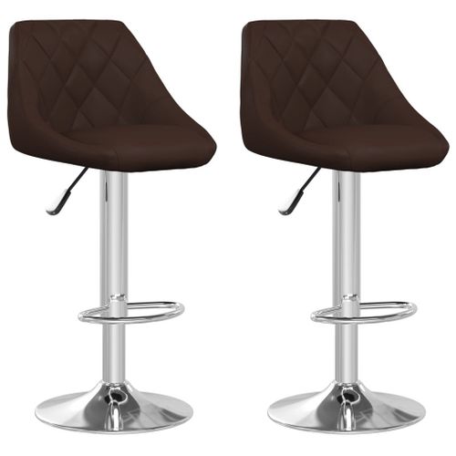 Vidaxl Tabourets De Bar Lot De 2 Marron Similicuir