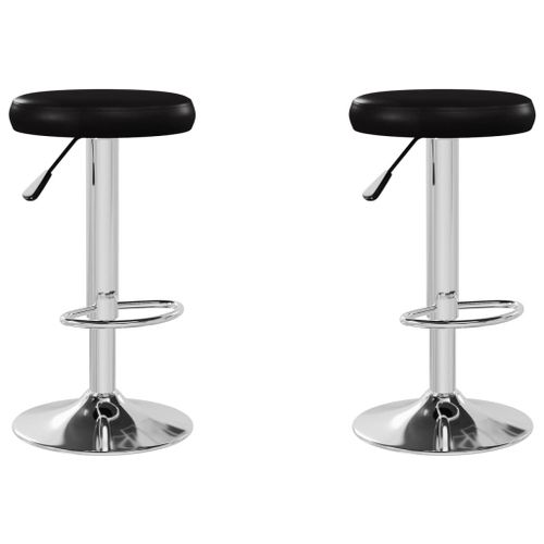 Vidaxl Tabourets De Bar 2 Pcs Noir Similicuir