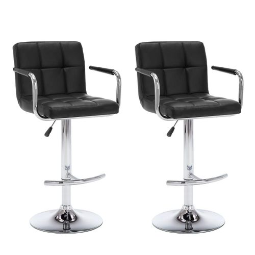 Vidaxl Tabourets De Bar 2 Pcs Noir Similicuir