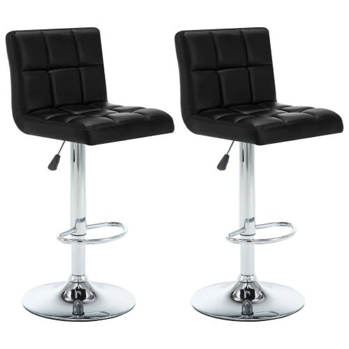 Vidaxl Tabourets De Bar 2 Pcs Noir Similicuir