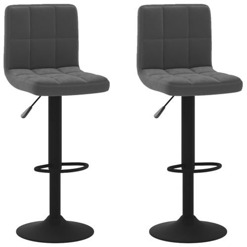 Vidaxl Tabourets De Bar 2 Pcs Noir Velours