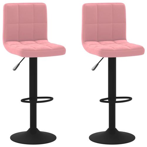 Vidaxl Tabourets De Bar 2 Pcs Rose Velours