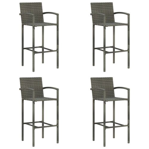 Vidaxl Tabourets De Bar 4 Pcs Gris Rsine Tresse