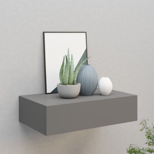 Vidaxl tagre  Tiroir Murale Gris 40x23,5x10 Cm Mdf