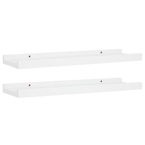 Vidaxl Etagres  Rebord Pour Cadre Photo 2 Pcs Blanc 40x9x3 Cm Mdf