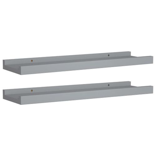 Vidaxl Etagres  Rebord Pour Cadre Photo 2 Pcs Gris 40x9x3 Cm Mdf