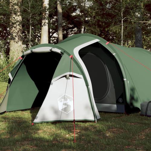 Vidaxl Tente De Camping 4 Personnes Vert 360x140x105 Cm Taffetas 185t