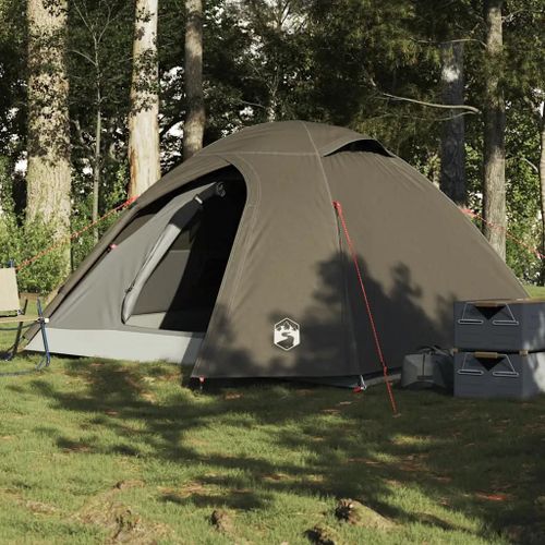 Vidaxl Tente De Camping  Dme 4 Personnes Marron Impermable